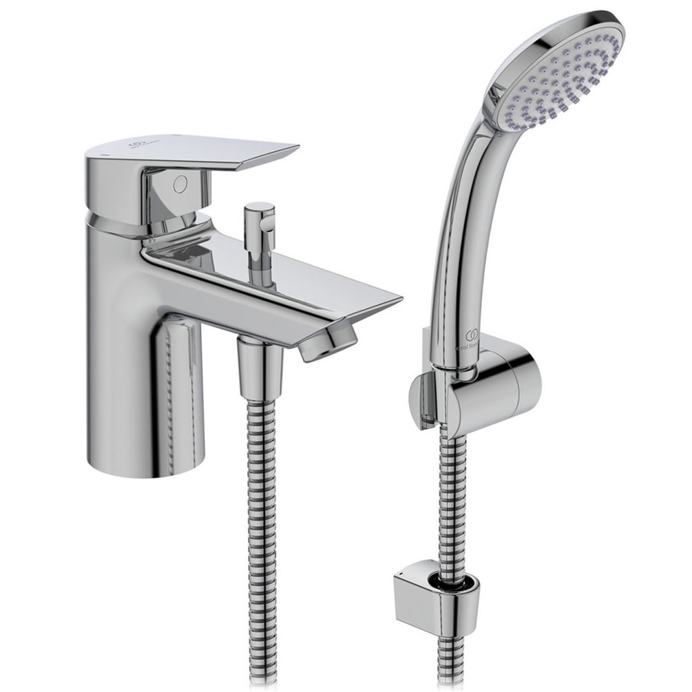 Cutout image of Ideal Standard Tesi Chrome Bath Mono Tap & Shower Kit